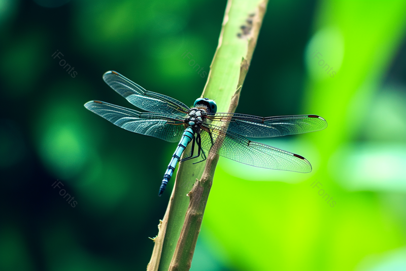 夏天绿色荷叶上的蜻蜒特写摄影,高清,摄影图,摄影图片,图片大全,摄影图免费下载